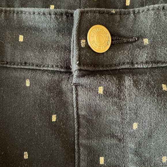 EUC ✨ Chico’s | Black Skinny Jeans with Gold Metallic Dots - Picture 4 of 5